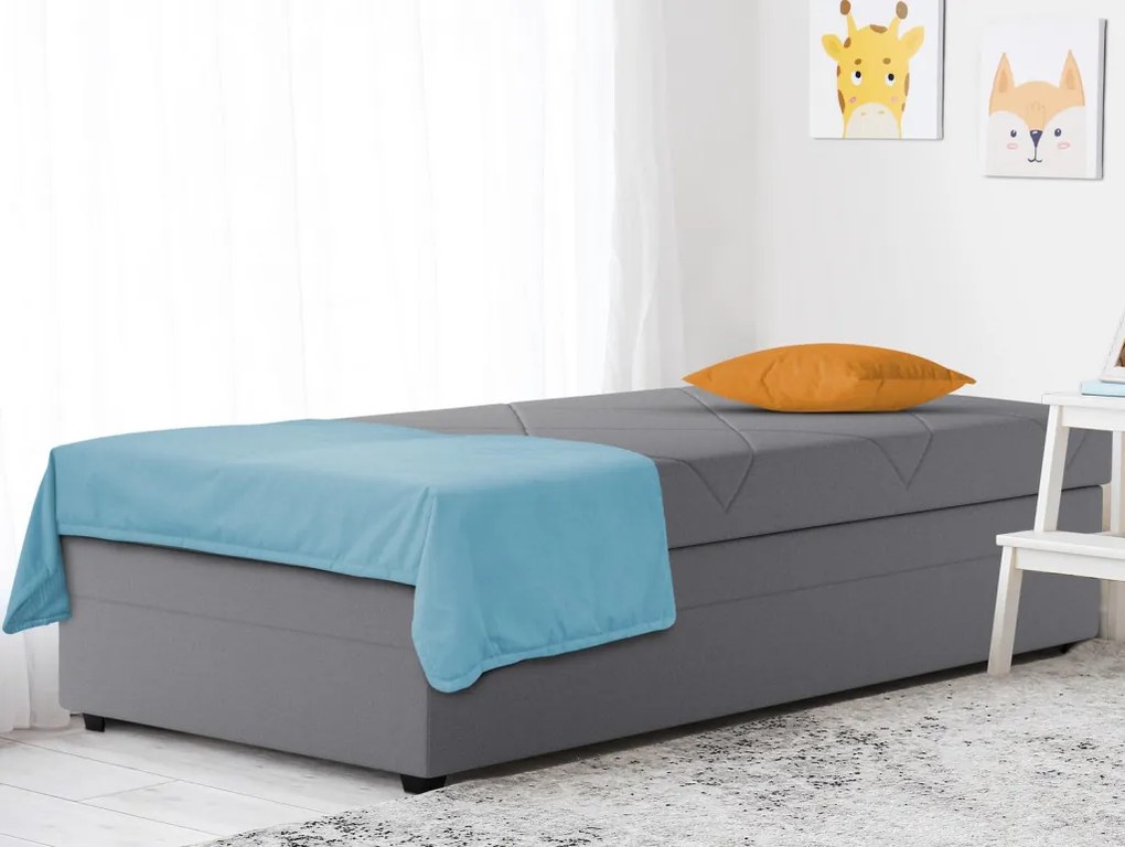 Posteľ Evelina 90x200 cm, stredne šedá látka