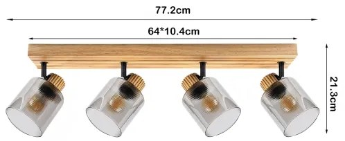 Brilagi - Bodové svietidlo HYGGE 4xE14/15W/230V drevo/dymové