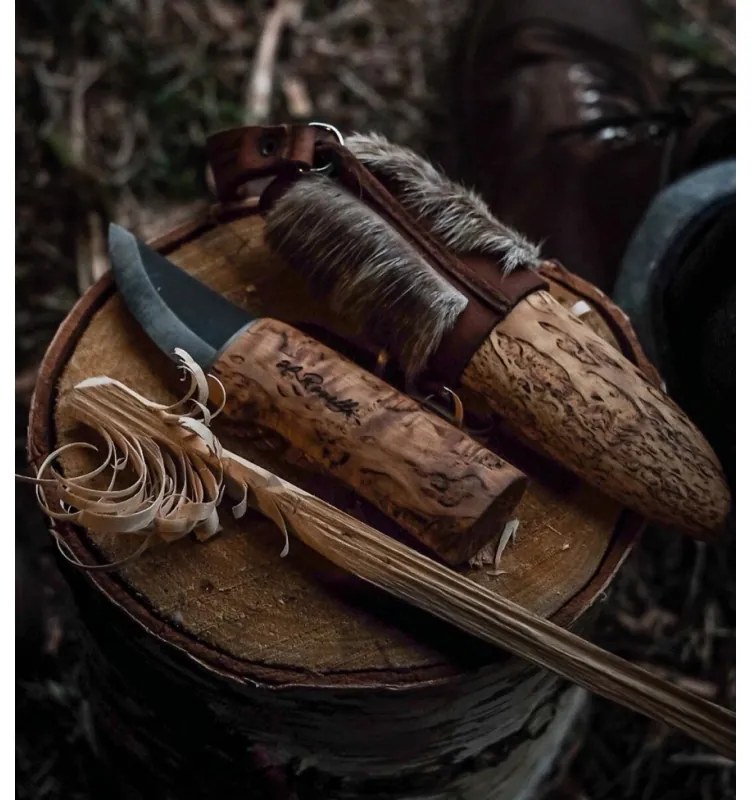 Fínsky nôž Roselli Grandfather 18cm, sobia kožušina / dárkový set