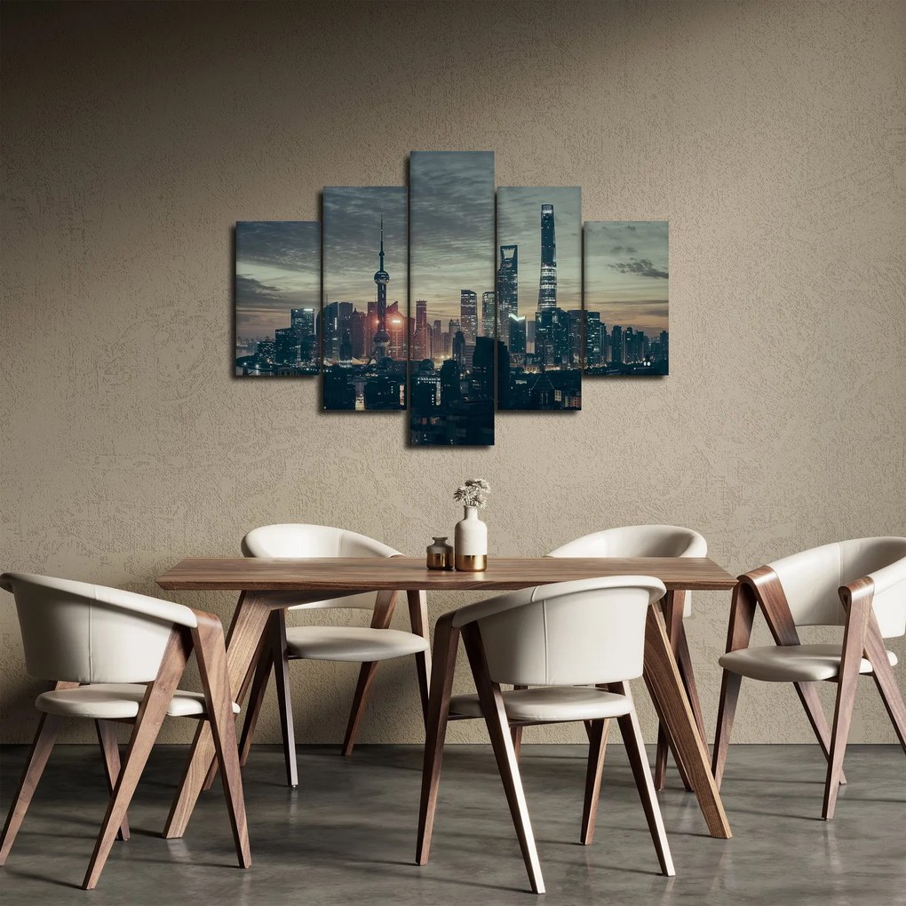 Obraz mesta za súmraku (150x105 cm)