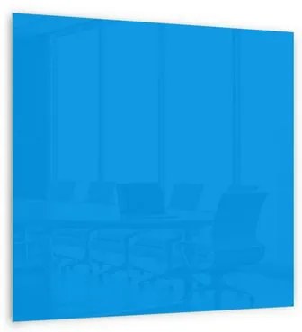 Sklenená magnetická tabuľa Memoboard, modrá, 45 x 45 cm