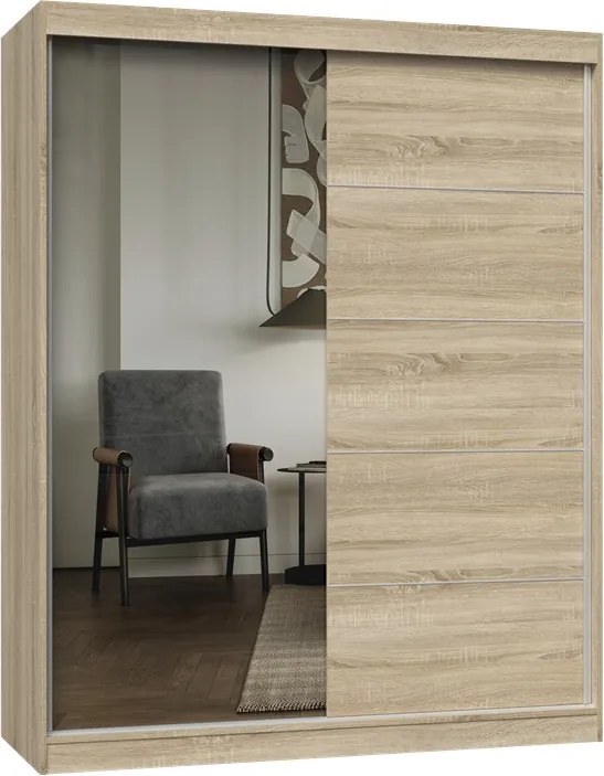 Šatní skříň se zrcadlem Iga 160 cm dub Sonoma II