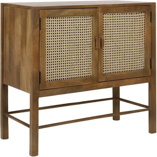 Drevená komoda Nipas s bambusovým výpletom - 88 * 40 * 84cm