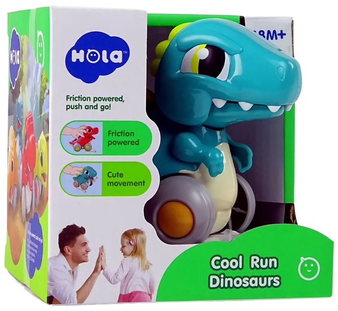 Lean Toys Dinosaurus na kolesách pre najmenších – modrý