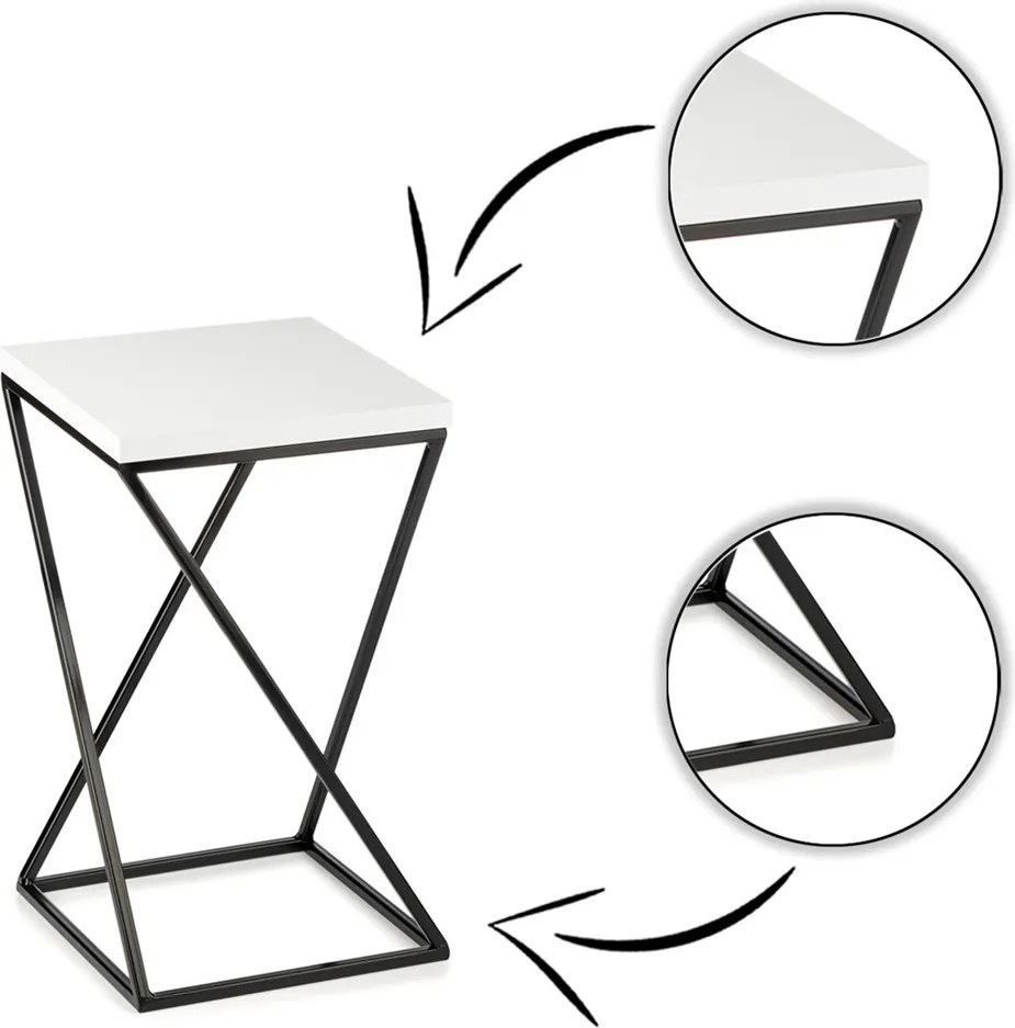 STOJAN NA KVETINÁČ LOFT7 40X24X24 CM ČIERNA/BIELA