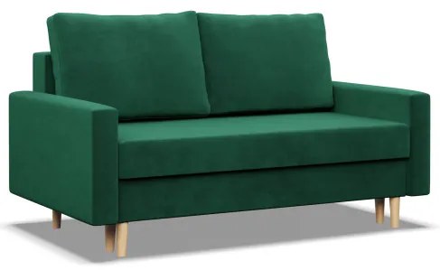 Dvojmiestna pohovka BLANK Elegant rozkladacia, fľaškovo zelená