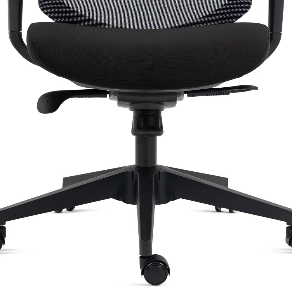 Kancelárska ergonomická stolička BULMA — sieťovina / látka, čierna