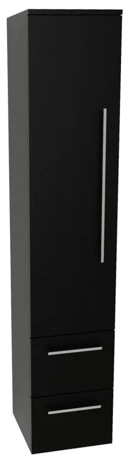 Mereo Bino, kúpeľňová skrinka vysoká 163 cm, ľavá, Multidecor, Čierna Supermat, MER-CN697CIPM