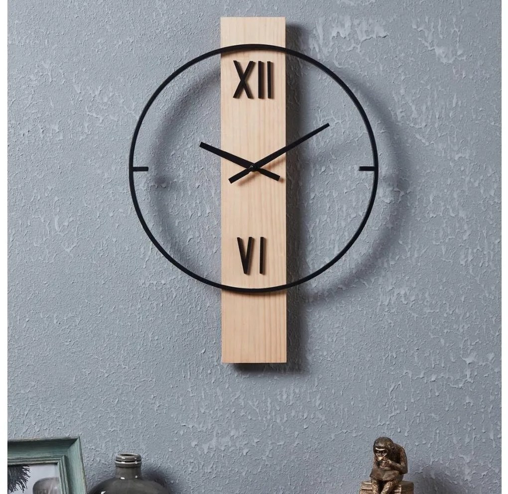 Eglo 425512 - Nástenné hodiny YAMATSURI 1xAA 56x40 cm drevo/kov
