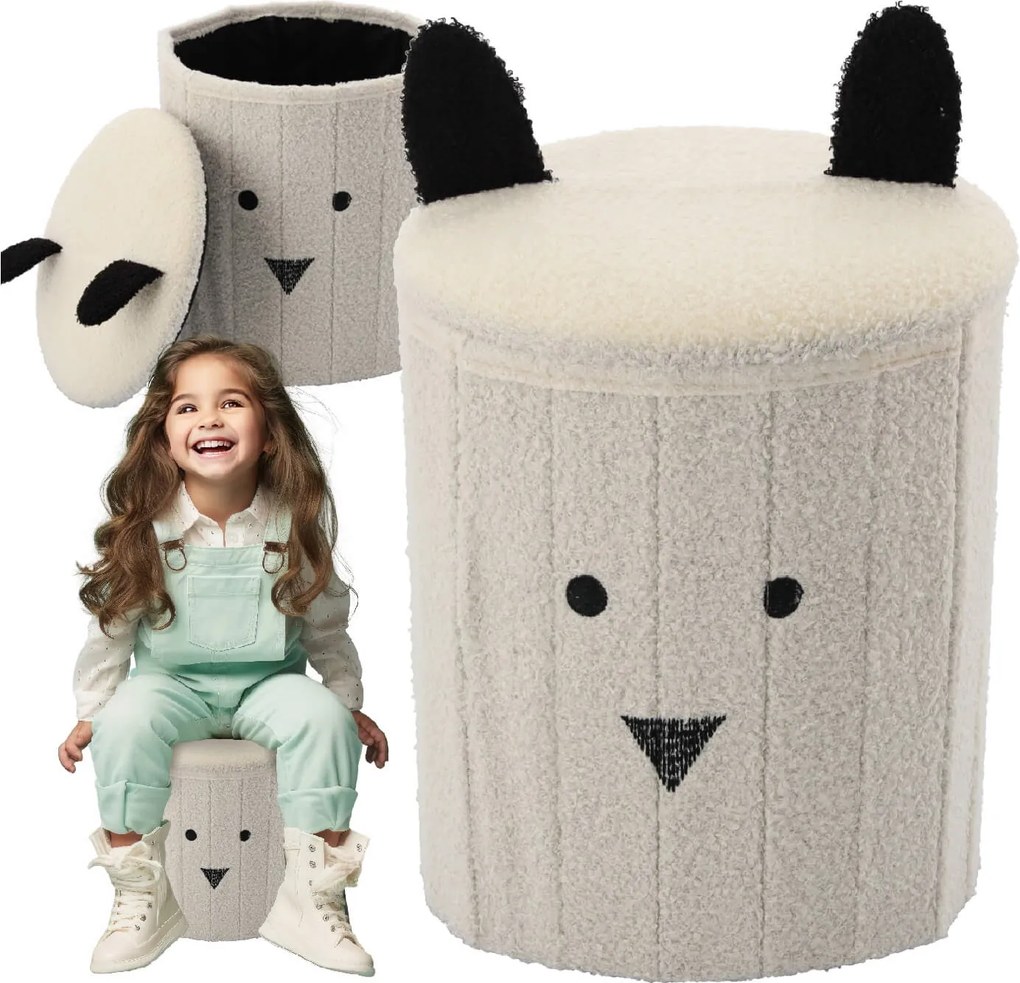 CH Taburetka s úložným priestorom Teddy - biela