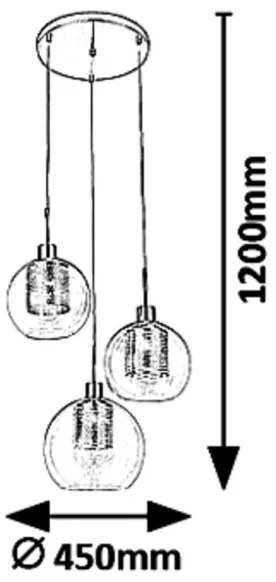 Rabalux 6496 - Luster na lanku PHILANA 3xE27/60W/230V