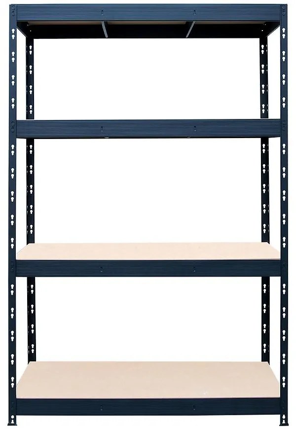 Kovový regál nitovaný Stabil  čierny 180x150x60cm 400kg/4 polic