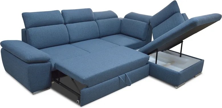 Rohová sedacia súprava Aldon 2F-OTM, modrá tkanina