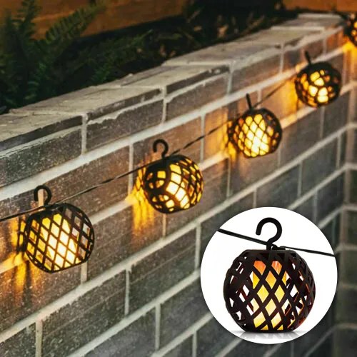 Bezdoteku LEDSolar FireFly solárne reťaz s 8 guľami, IPRO, 1W, teplá farba