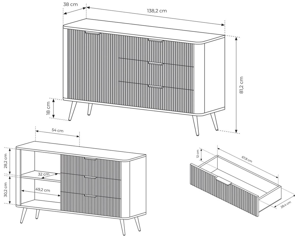 Komoda Lante 138 D3S - béžová