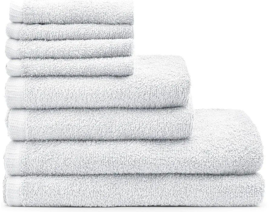 Biele rýchloschnúce bavlnené uteráky a osušky v súprave 8 ks Quick Dry – Catherine Lansfield