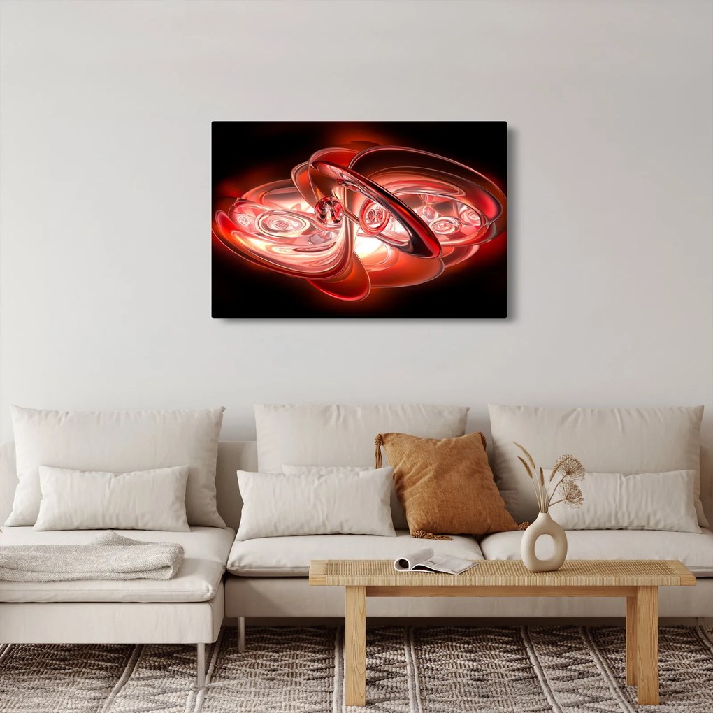 Obraz - červené tvary (90x60 cm)