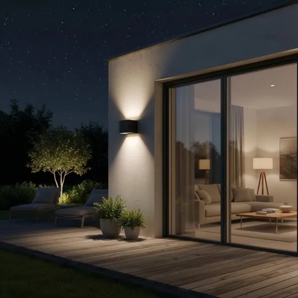 Ideal Lux - LED Vonkajšie nástenné svietidlo ATOM LED/12W/230V IP54 čierna