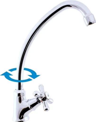 RAV SLEZÁK Morava umývadlová batéria na 1 vodu s otočným ramienkom chróm MK194