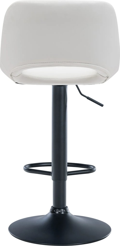Barová stolička Camden - koženka, čierny rám - Biela