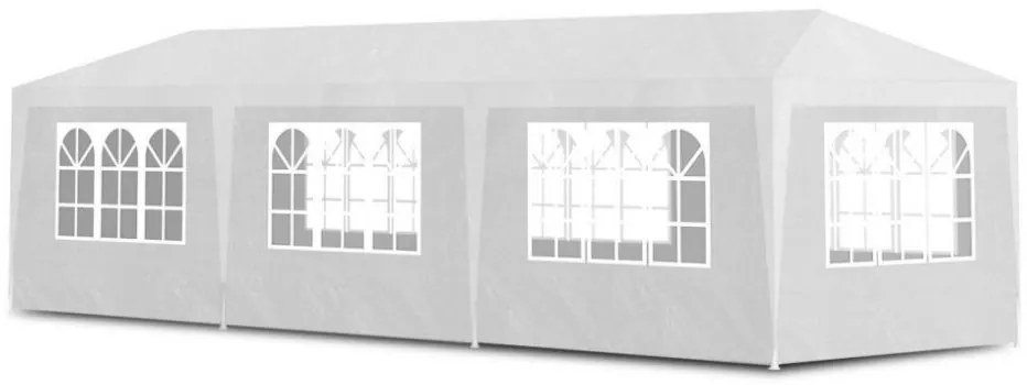 Záhradný stan 8 stenový 3x9 m -  biely