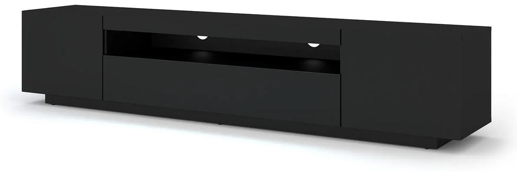 TV stolík AURA 200 | čierny mat Variant: bez LED osvetlenia