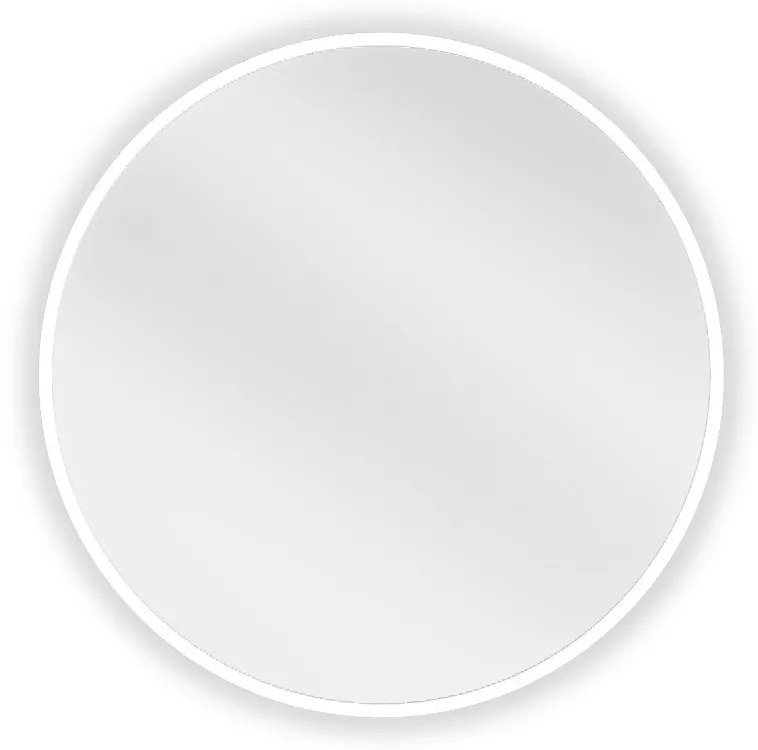 Mexen Loft, okrúhle kúpeľňové zrkadlo 30 cm, farba rámu biela, 9850-030-030-000-20