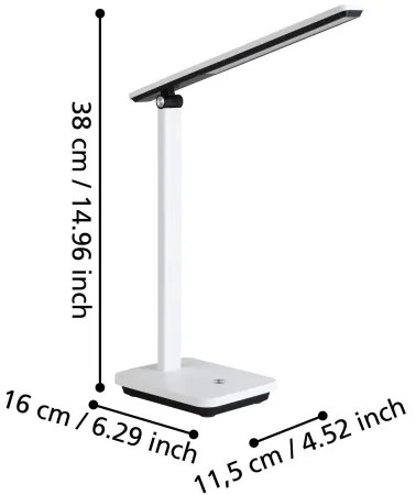 Eglo 900956-LED Stmievateľná nabíjacia stolná lampa INIESTA 3,6W/5V 1800mAh biela