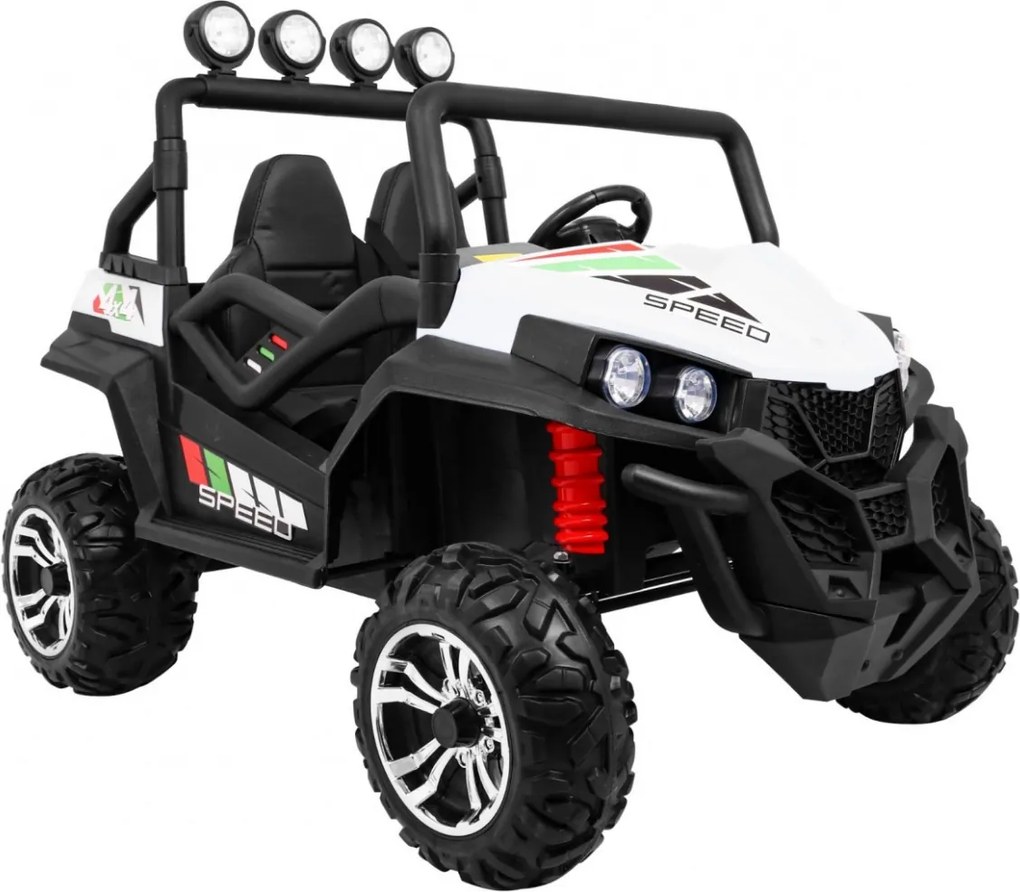 Ramiz Grand Buggy Strong Lift pre deti biely + pohon 4x4 + diaľkové ovládanie + nosič batožiny + rádio MP3 + LED