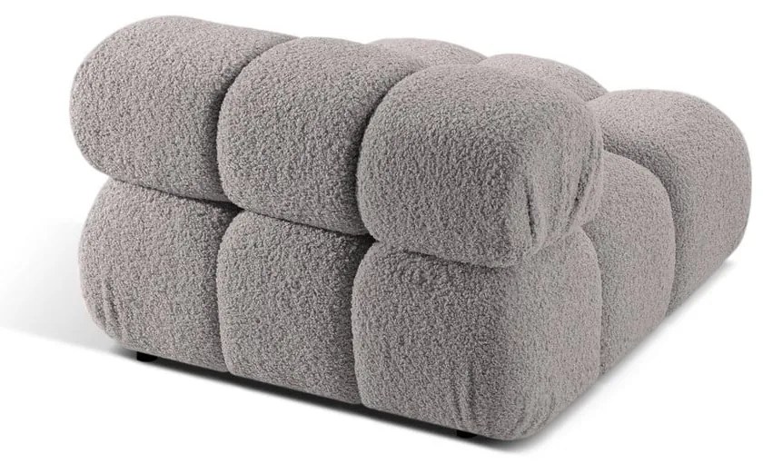 Svetlosivý modul pohovky z textílie bouclé (stredový diel) Bellis – Micadoni Home