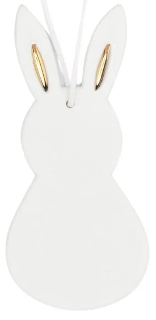 räder Závesná veľkonočná dekorácia White Rabbit / Gold Ears