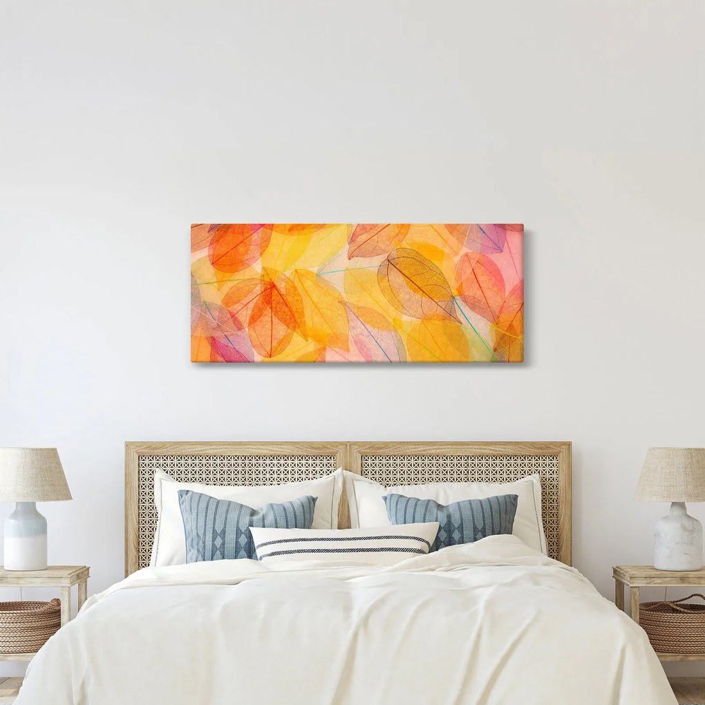 Obraz - Pozadie z jesenného lístia (120x50 cm)