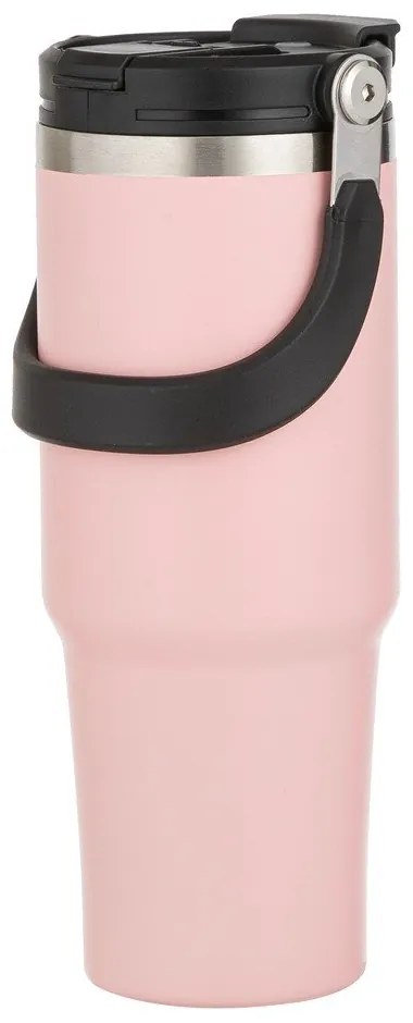 Svetloružová cestovná fľaša z nehrdzavejúcej ocele 1 l Eco – Ladelle