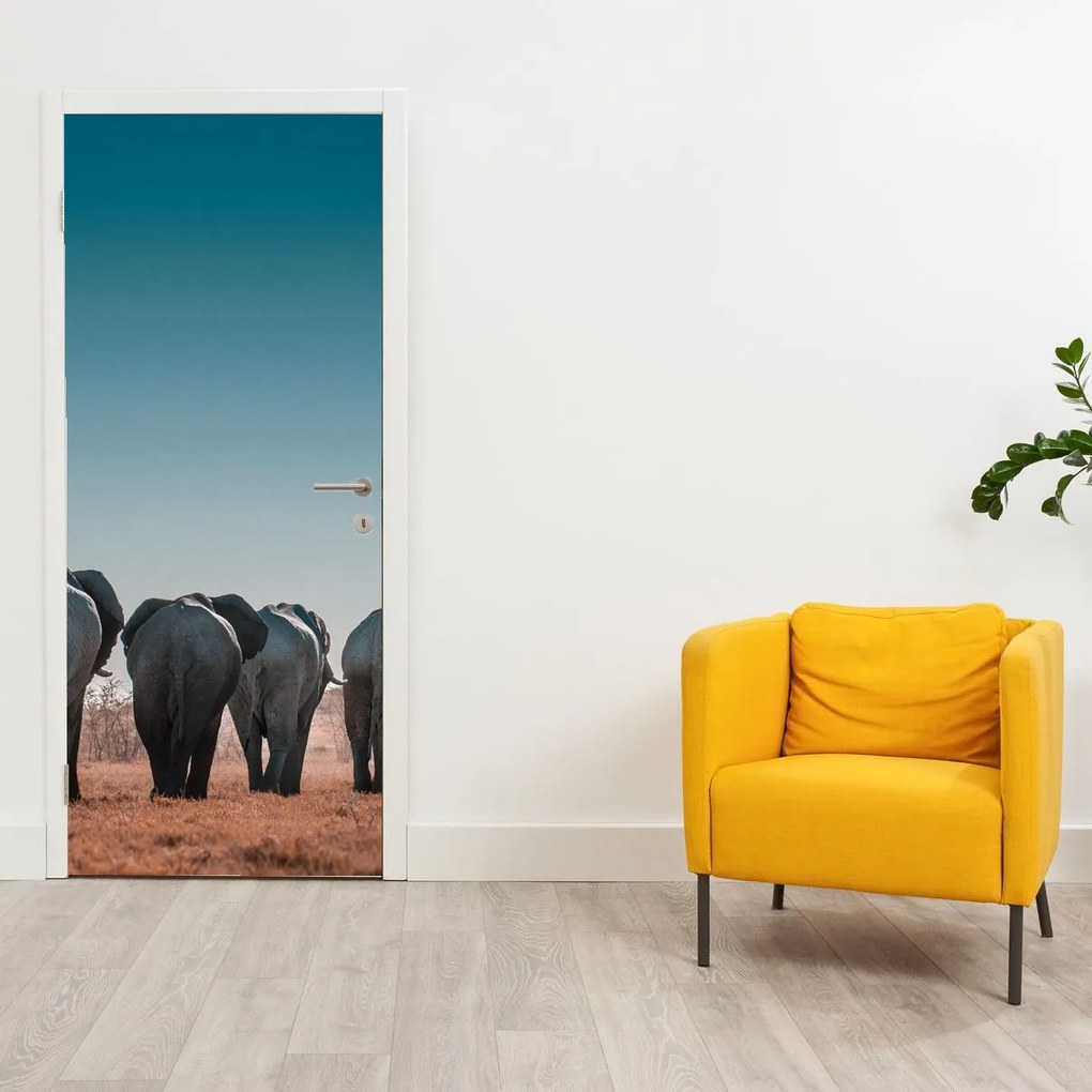 Fototapeta na dvere - Odchod slonov (95x205cm)