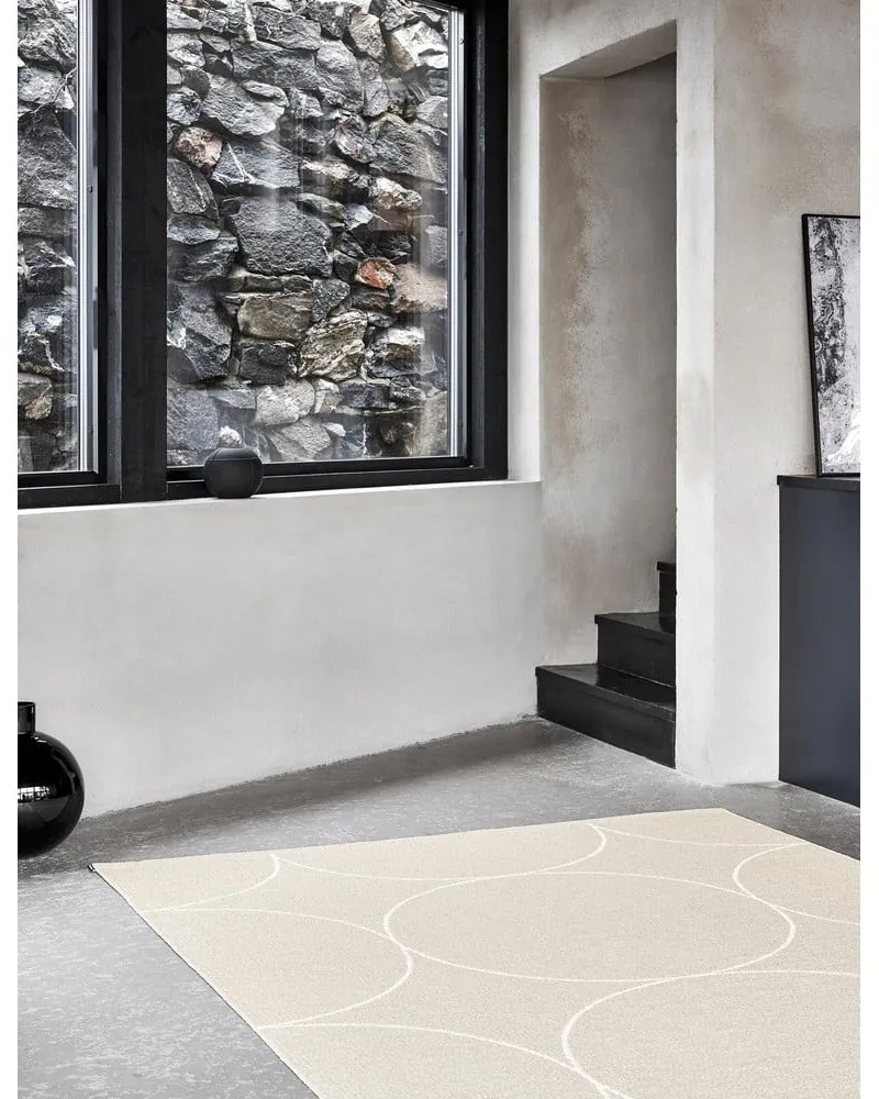 Krémový vnútorný a vonkajší koberec 70x100 cm Boo Linen – Pappelina