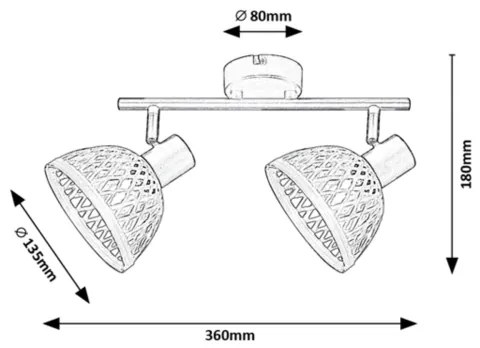 Rabalux 3134 - Bodové svietidlo RATTAN 2xE14/15W/230V ratan