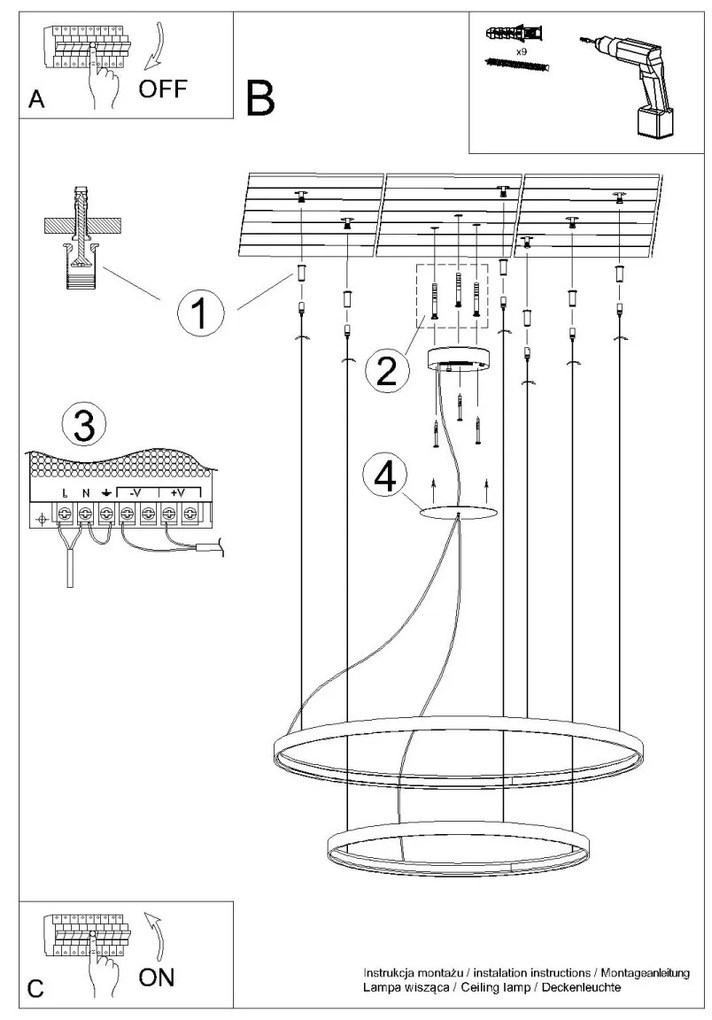 Závesné LED svietidlo Rio 2 55/78, 2x LED 80w, 3000k, w