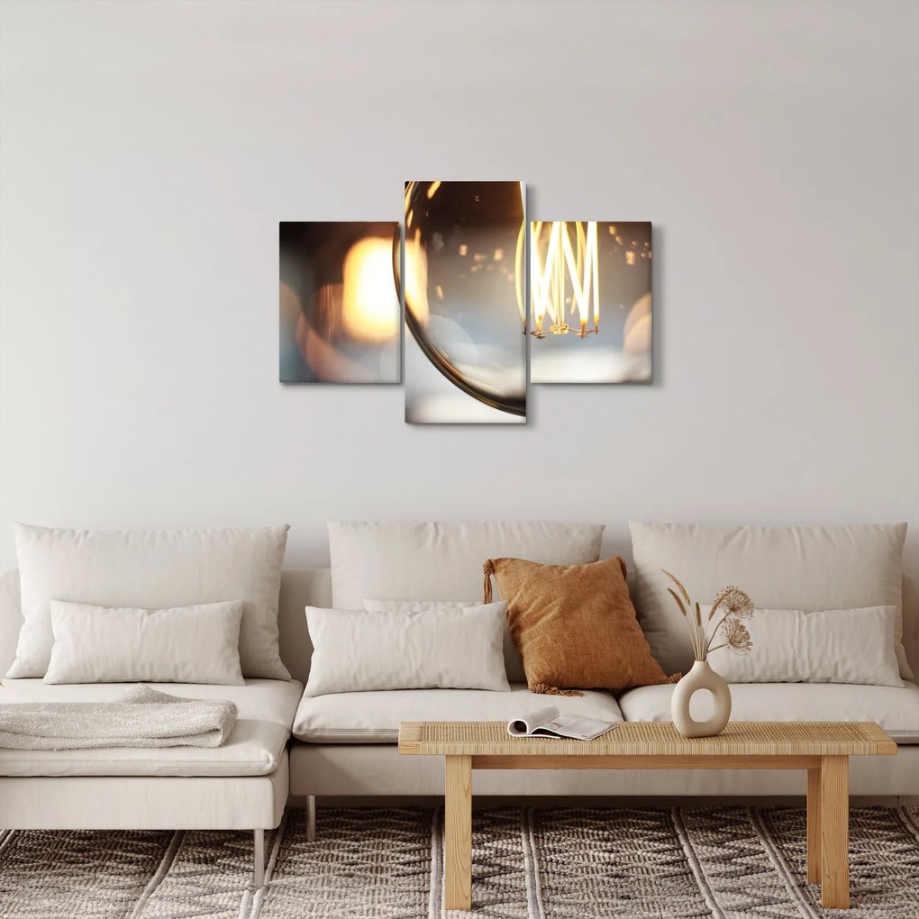 Obraz svietiacej žiarovky (90x60 cm)