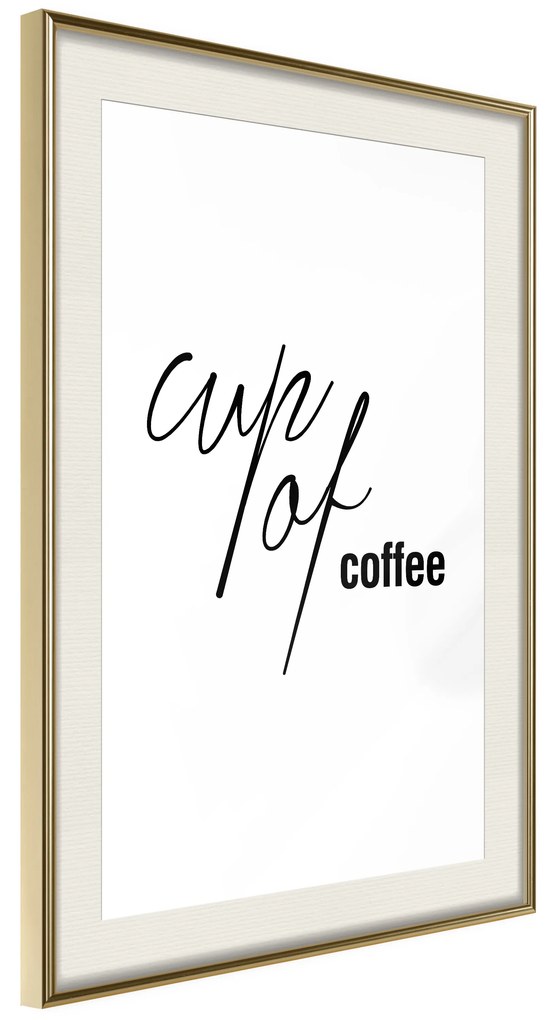Artgeist Plagát - Cup of Coffee [Poster] Veľkosť: 40x60, Verzia: Zlatý rám s passe-partout