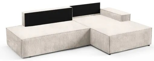 Rozkladacia rohová sedacia súprava s úložným priestorom v tvare L TERAMO pravá béžová