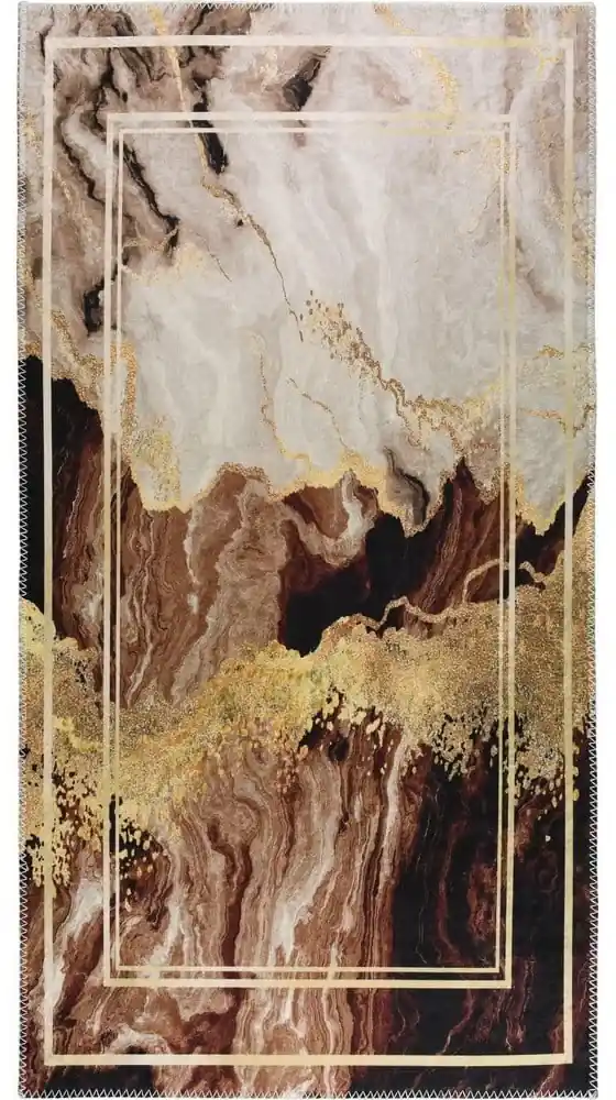 Hnedo-krémový umývateľný koberec 50x80 cm - Vitaus | BIANO