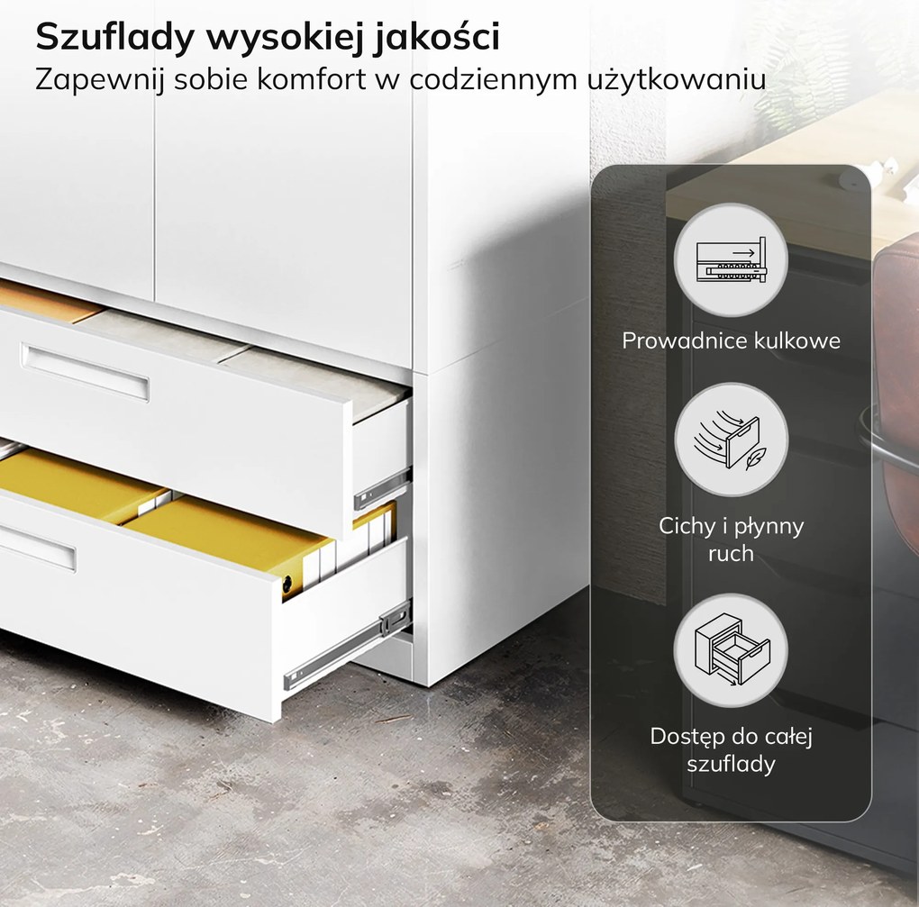 Kovová modulárna multifunkčná skriňa na podstavci biela MEGAN 1600 x 900 x 400 mm