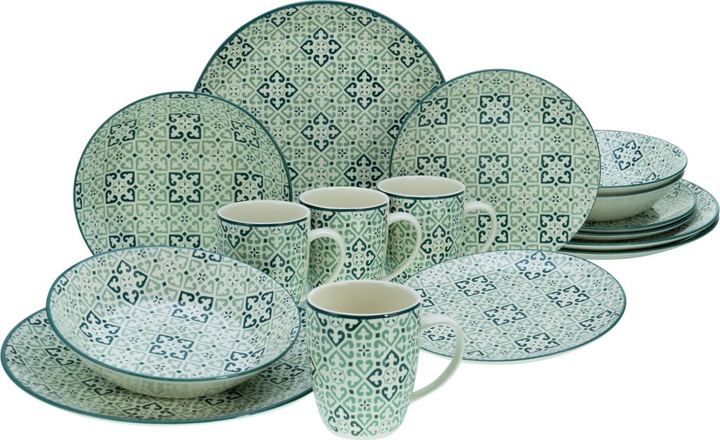 XXXLutz KOMBINOVANÝ SERVIS Yara Petrol 16-dielne Creatable - Online Only bytové doplnky - 007768060301