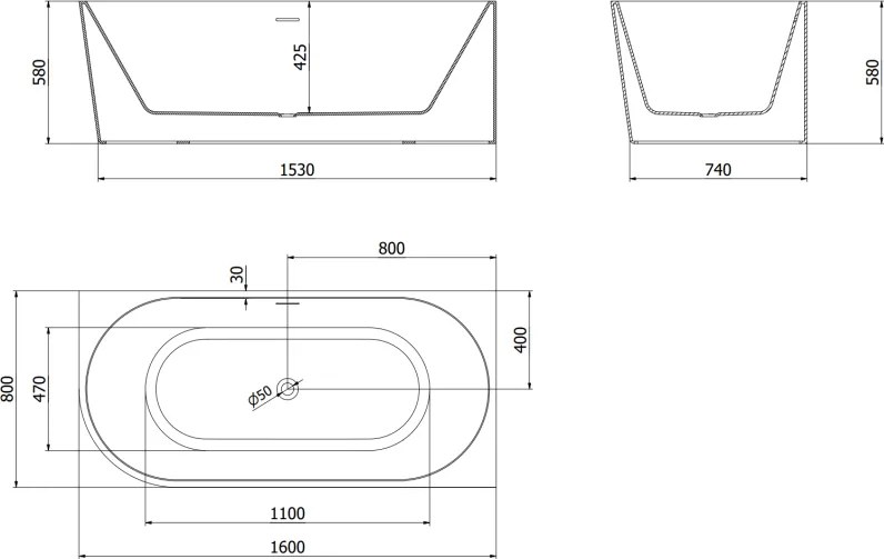 Mexen Mia, voľne stojaca rohová vaňa pravá 160 x 80 cm, biela, ružové zlato prepad, 52691608000P-60