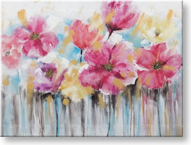Maľovaný obraz na stenu KVETY 1 dielny YOBCWFFL041 - 120x90 cm