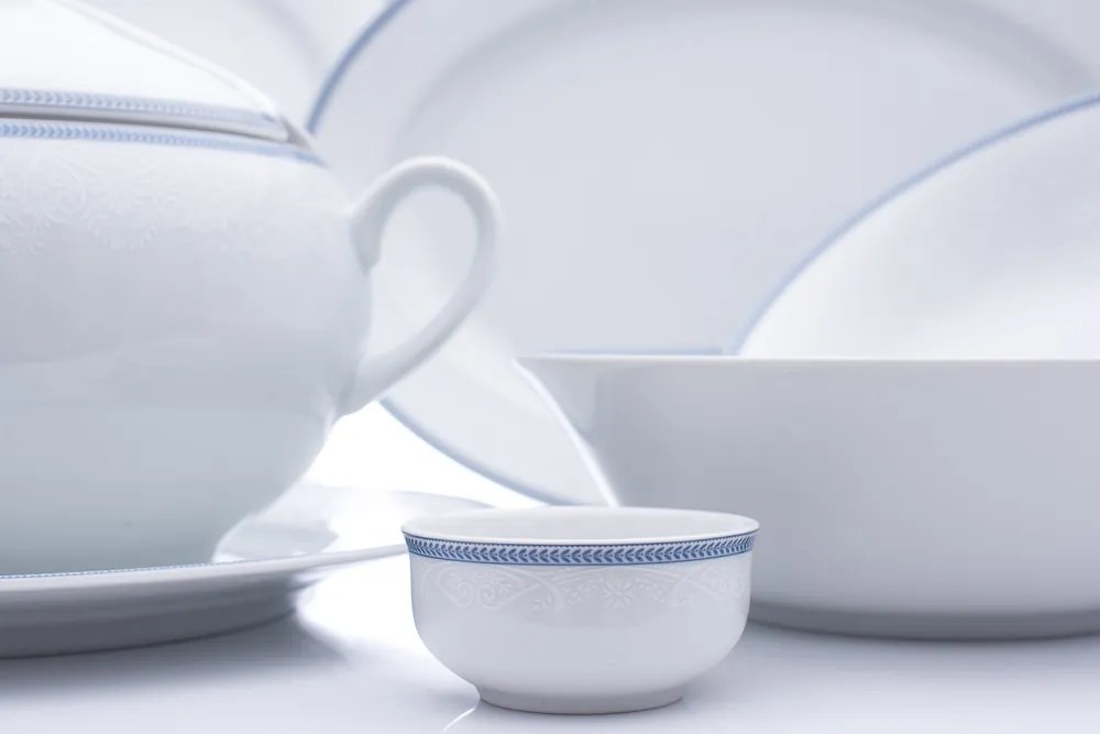 Jídelní souprava, karlovarský porcelán, Thun, Opal, krajka, 25 dílná