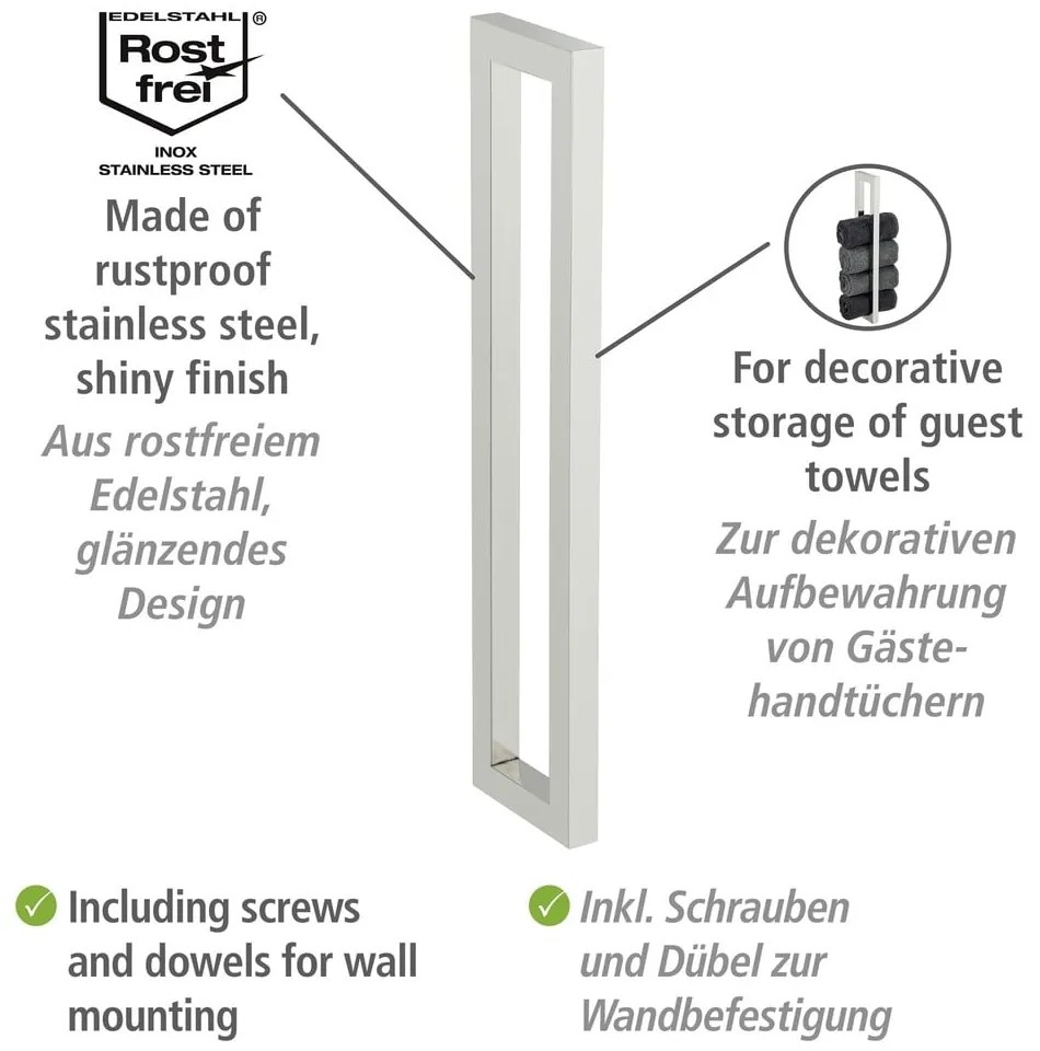 Nástenný držiak na uteráky z nerezovej ocele Reitani – Wenko