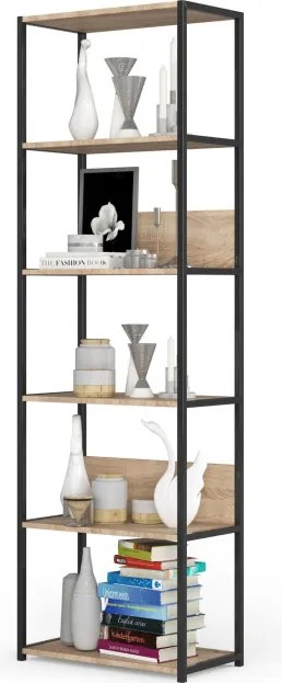 Policový regál 600 čierny / dub sonoma