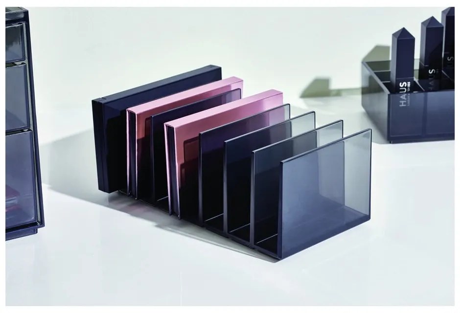 Matne čierny kúpeľňový organizér na kozmetiku z recyklovaného plastu Palette Station - iDesign