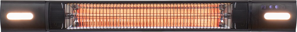 Nástenný terasový infražiarič s LED osvetlením, 2500 W, čierny